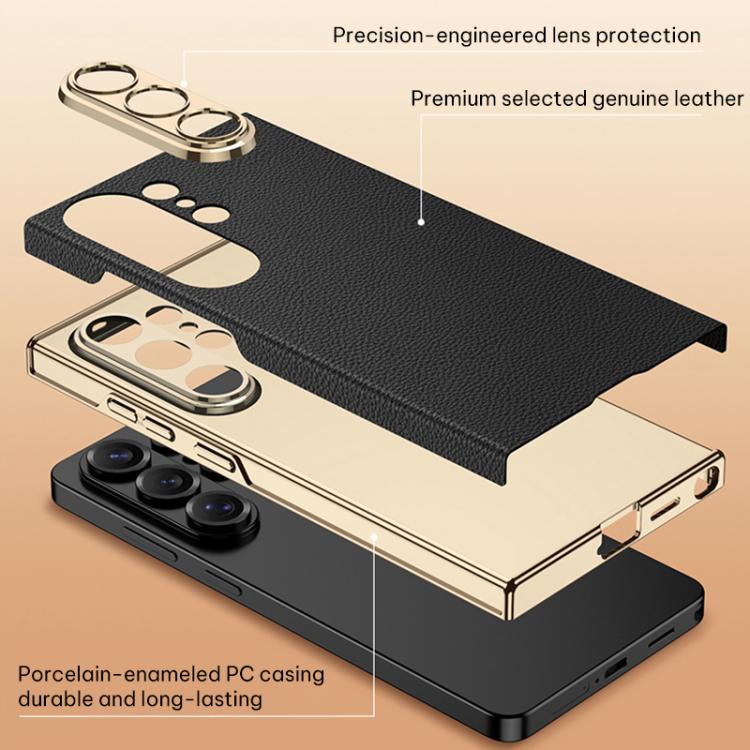 For Samsung Galaxy S26 Ultra 5G GKK Plating Leather Curved Phone Case without Pen