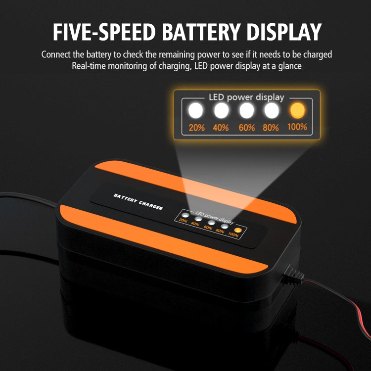 CS-1194A1 12V Motorcycle Car Portable Intelligent Digital Display Battery Charger, US Plug