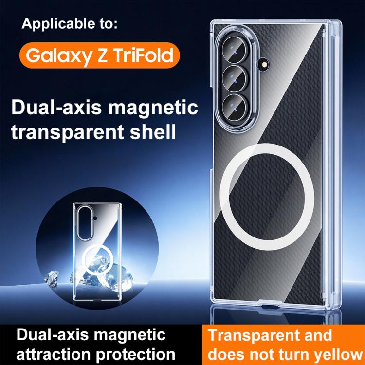 For Samsung Galaxy Z TriFold Dual Axis Magnetic Transparent Phone Case