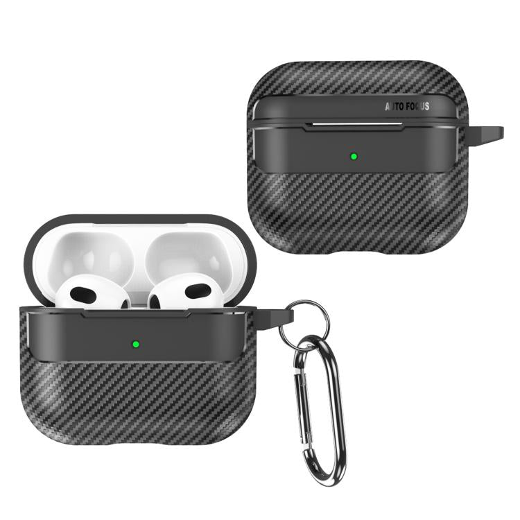 For AirPods 4 XDcase Carbon Fiber Texture Earbud Case with Hook