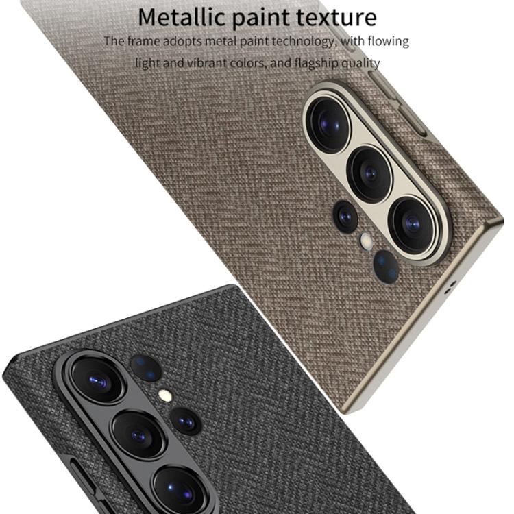 For Samsung Galaxy S26 Ultra 5G GKK Skin Feel Curved Leather Nylon Magnetic Phone Case