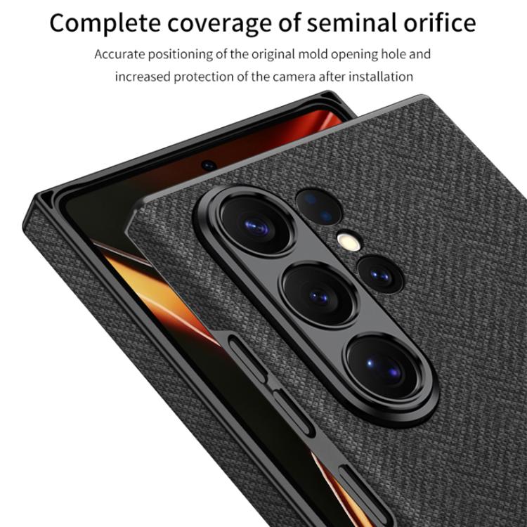 For Samsung Galaxy S26 Ultra 5G GKK Skin Feel Curved Leather Nylon Magnetic Phone Case