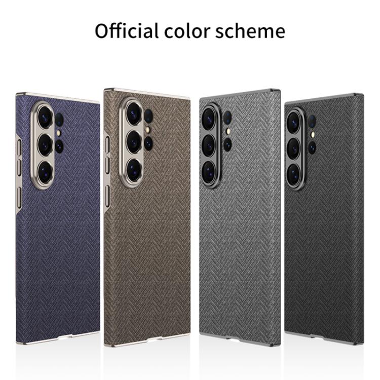 For Samsung Galaxy S26 Ultra 5G GKK Skin Feel Curved Leather Nylon Magnetic Phone Case