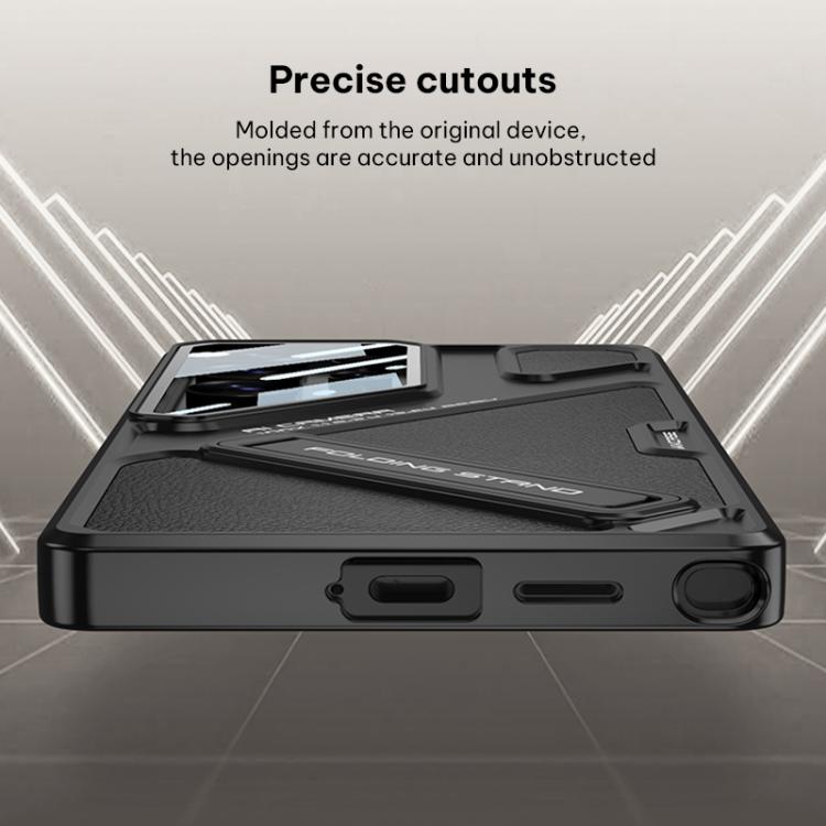 For Samsung Galaxy S26 Ultra 5G GKK Wide Vision Leather Mecha Phone Case with Holder