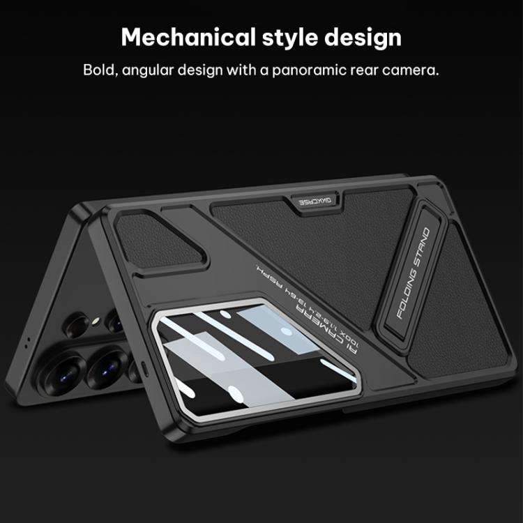 For Samsung Galaxy S26 Ultra 5G GKK Wide Vision Leather Mecha Phone Case with Holder