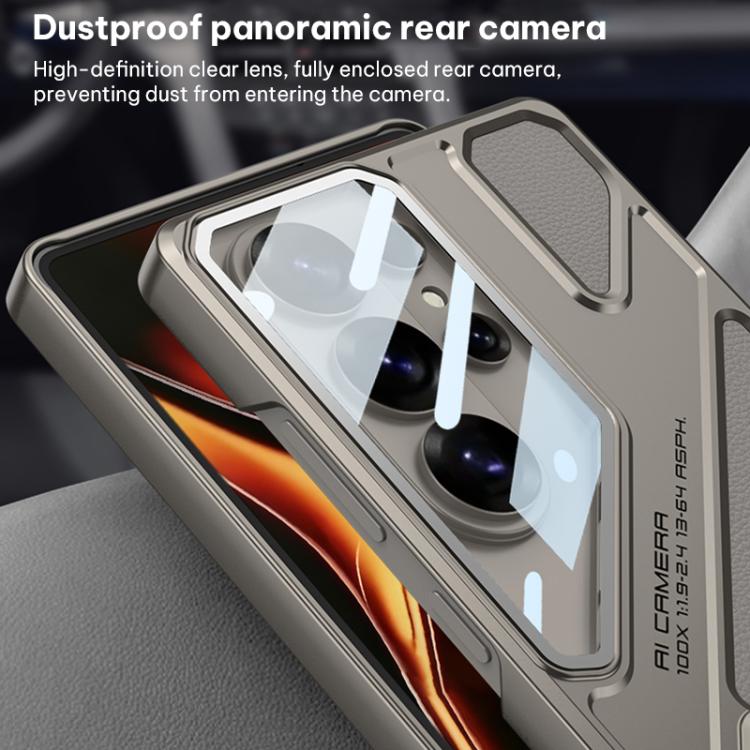 For Samsung Galaxy S26 Ultra 5G GKK Wide Vision Leather Mecha Phone Case with Holder