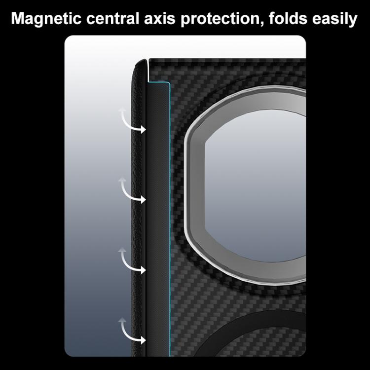 For Huawei Mate X7 600D Fine Grain Series Carbon Fiber MagSafe Phone Case - Black