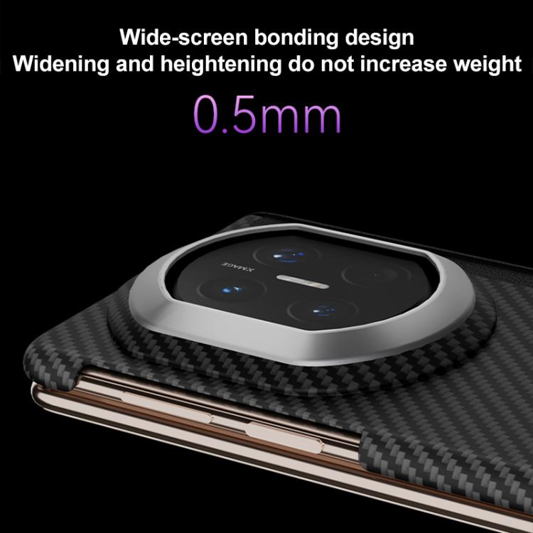 For Huawei Mate X7 600D Fine Grain Series Carbon Fiber MagSafe Phone Case - Black