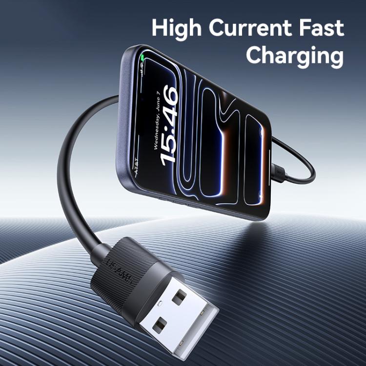 USAMS SJ777 U94 USB to Type-C 3A Fast Charging Data Cable, Length:1m - Black