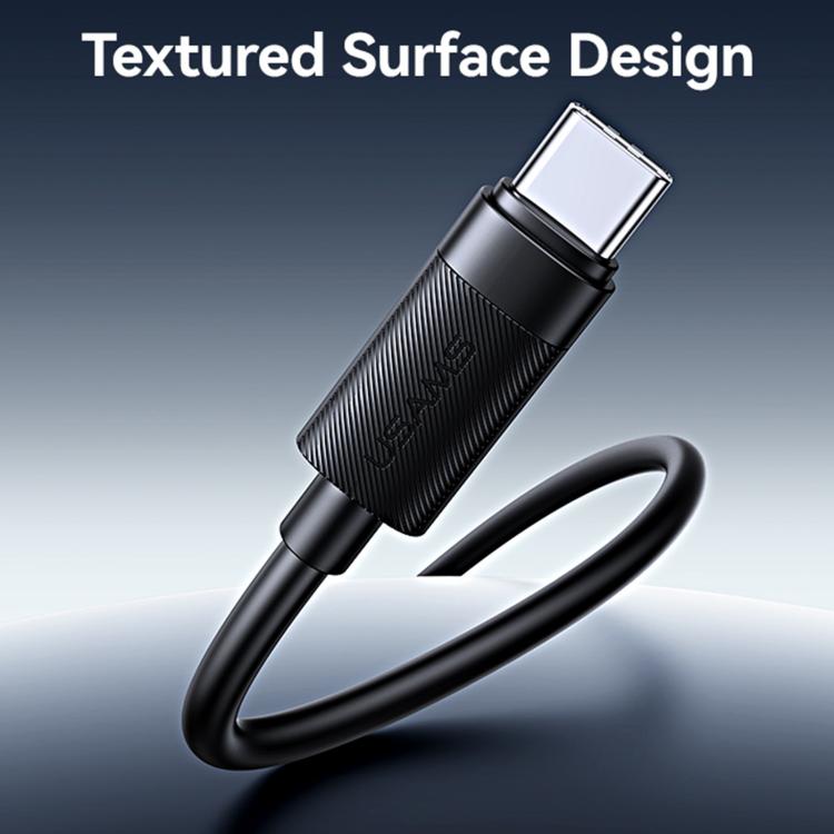 USAMS SJ777 U94 USB to Type-C 3A Fast Charging Data Cable, Length:1m - Black