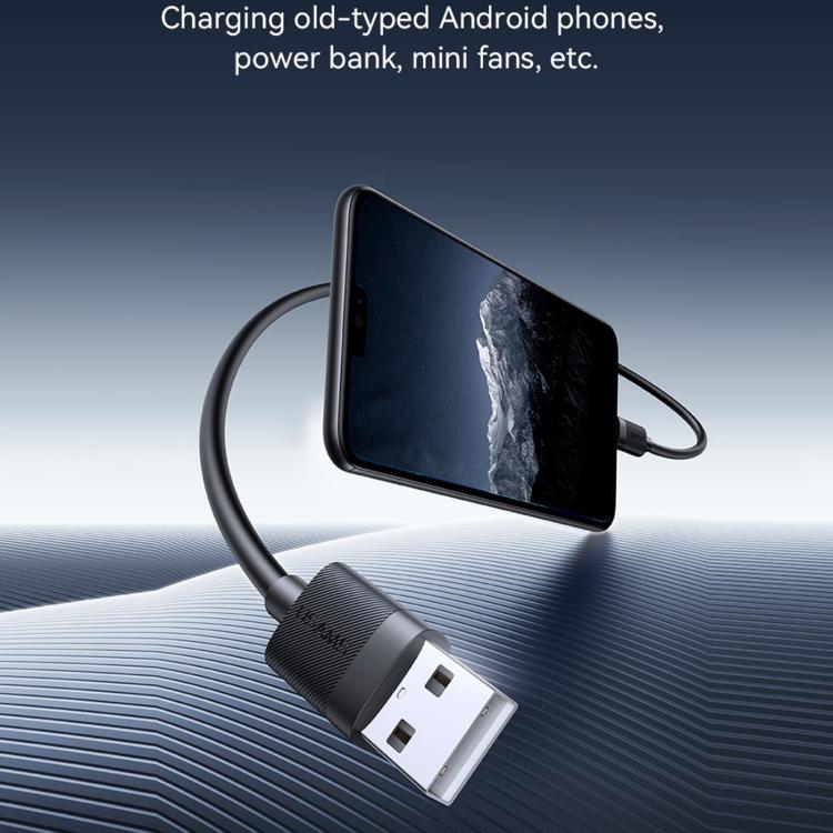 USAMS SJ779 U94 USB to Micro 2A Fast Charging Data Cable, Length:1m - Black