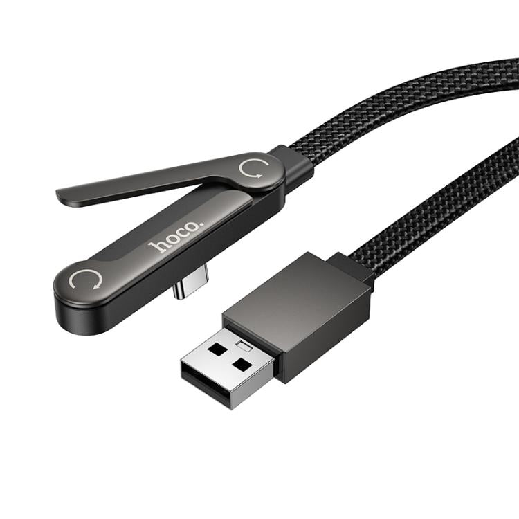 hoco U150 3A USB to Type-C Charging Cable with Stand, Length: 1.2m - Black