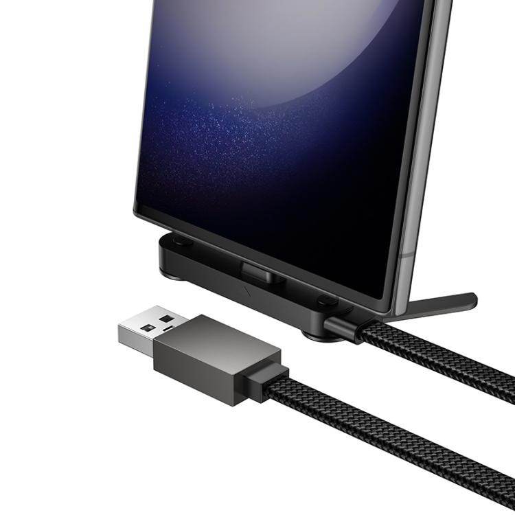 hoco U150 3A USB to Type-C Charging Cable with Stand, Length: 1.2m - Black