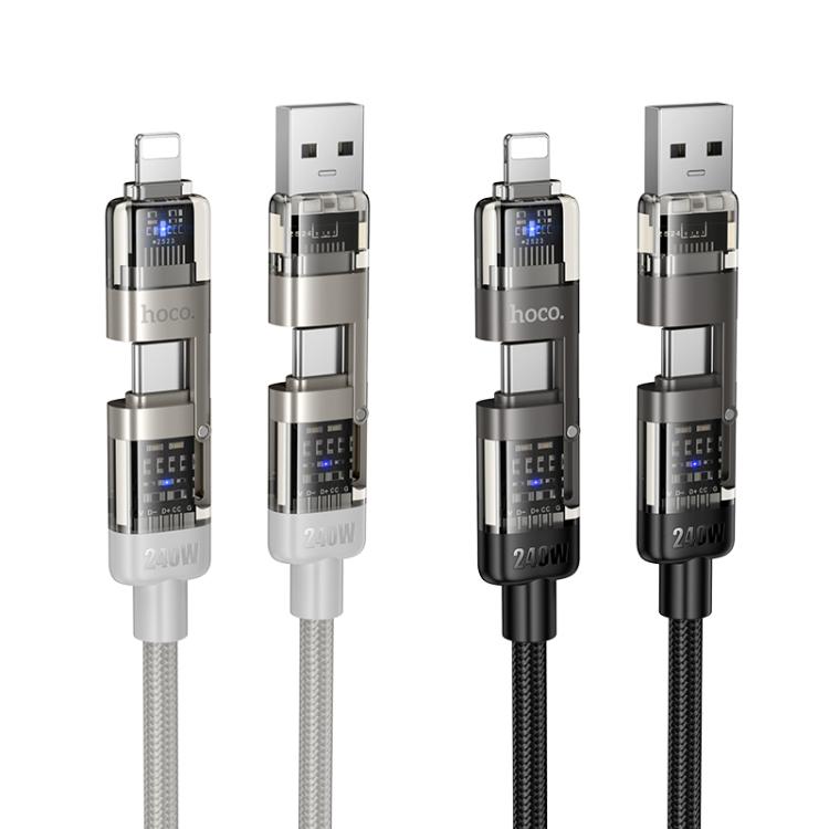 hoco U151 240W 4 in 1 USB and Type-C to Type-C and 8 Pin Charging Cable,Length: 1.2m