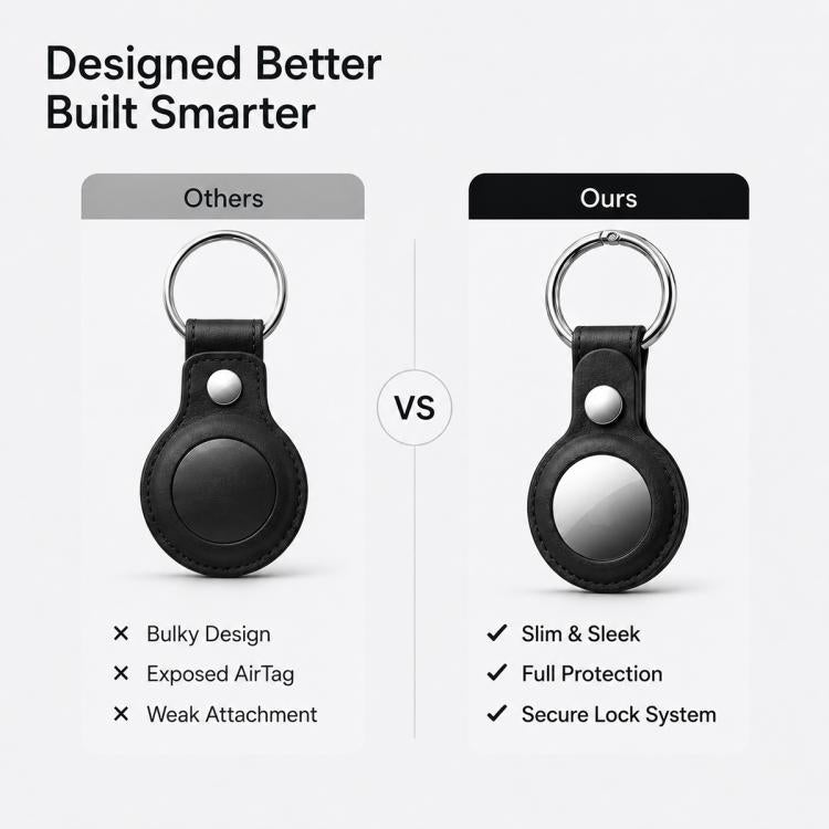 For AirTag 2nd Gen / AirTag 1st Gen XDcase Vegan Leather Protective Case with Metal Ring