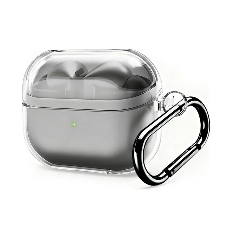 For Samsung Galaxy Buds3 / 3 Pro / 3 FE XDcase Transparent TPU Earbud Case with Silver Hook