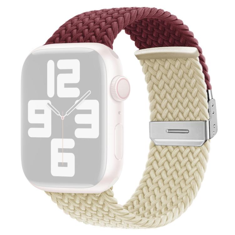 For Apple Watch 42 / 44 / 45 / 46 / 49mm xDfind Buckle-fastening Stitching Braided Nylon Watch Band