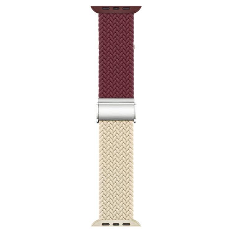 For Apple Watch 42 / 44 / 45 / 46 / 49mm xDfind Buckle-fastening Stitching Braided Nylon Watch Band