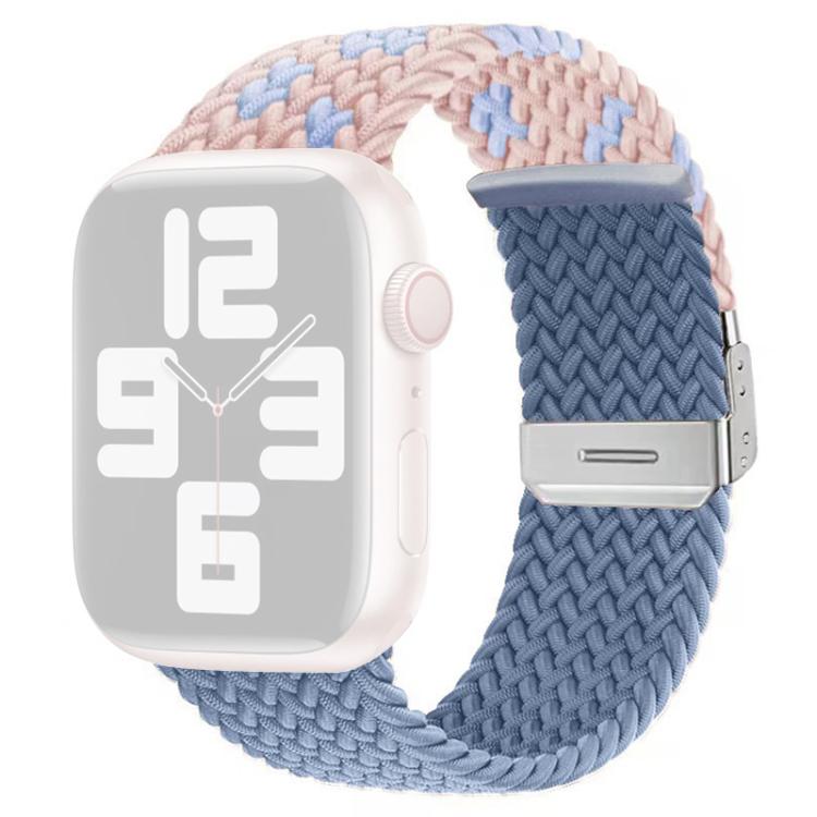 For Apple Watch 42 / 44 / 45 / 46 / 49mm xDfind Buckle-fastening Stitching Braided Nylon Watch Band