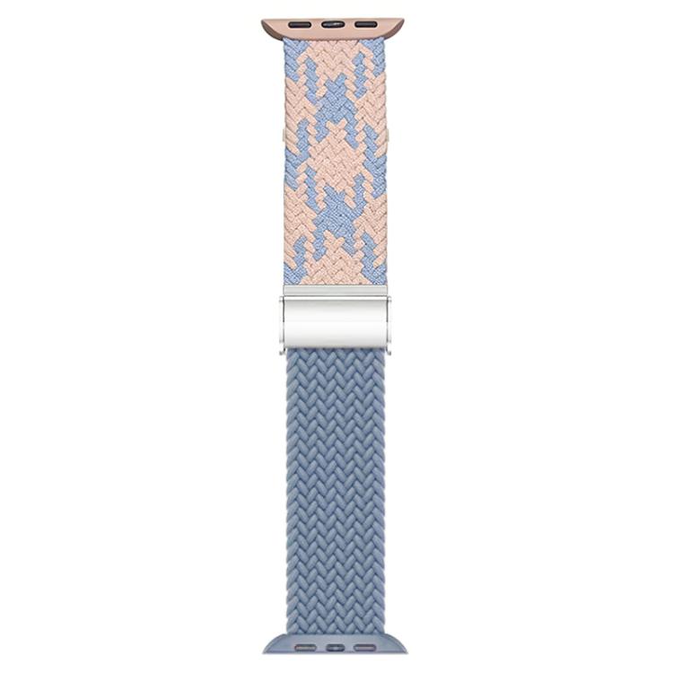 For Apple Watch 42 / 44 / 45 / 46 / 49mm xDfind Buckle-fastening Stitching Braided Nylon Watch Band