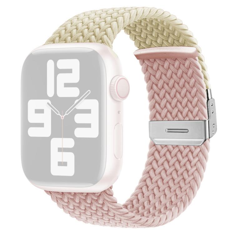 For Apple Watch 42 / 44 / 45 / 46 / 49mm xDfind Buckle-fastening Stitching Braided Nylon Watch Band