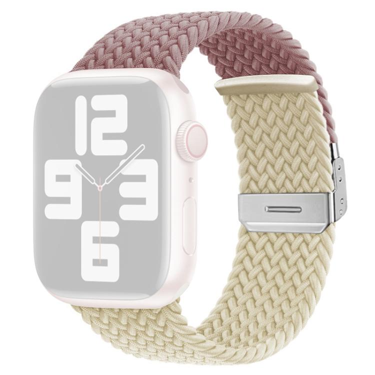 For Apple Watch 42 / 44 / 45 / 46 / 49mm xDfind Buckle-fastening Stitching Braided Nylon Watch Band