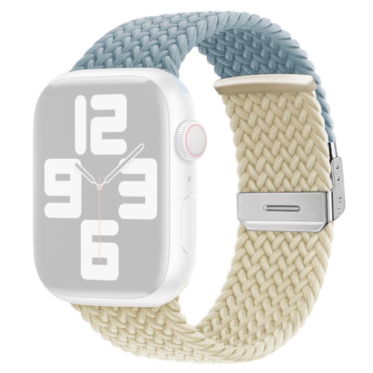 For Apple Watch 42 / 44 / 45 / 46 / 49mm xDfind Buckle-fastening Stitching Braided Nylon Watch Band