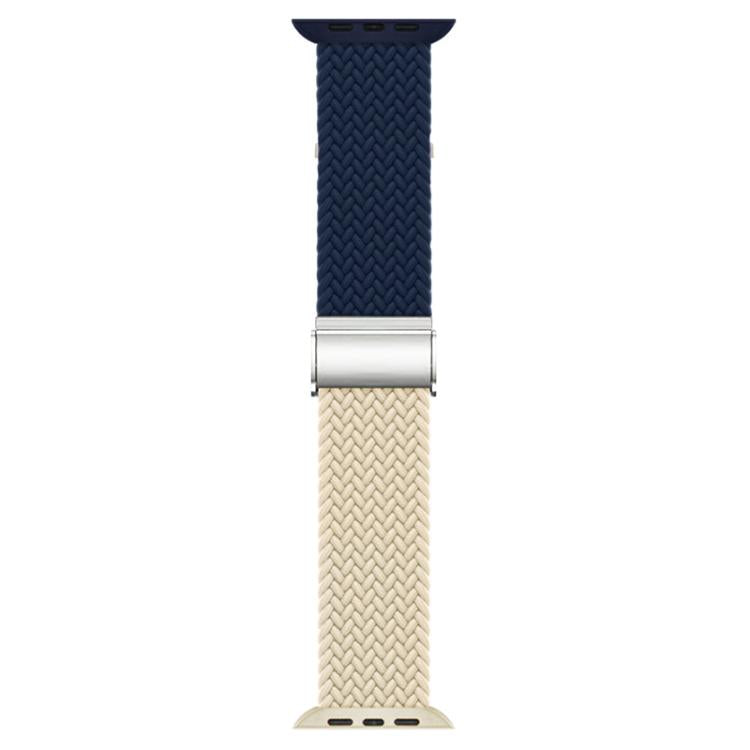 For Apple Watch 42 / 44 / 45 / 46 / 49mm xDfind Buckle-fastening Stitching Braided Nylon Watch Band