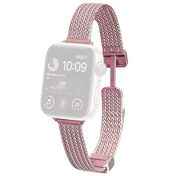 For Apple Watch 42 / 44 / 45 / 46 / 49mm xDfind Wheat Ear Magnetic Buckle Stainless Steel Watch Band
