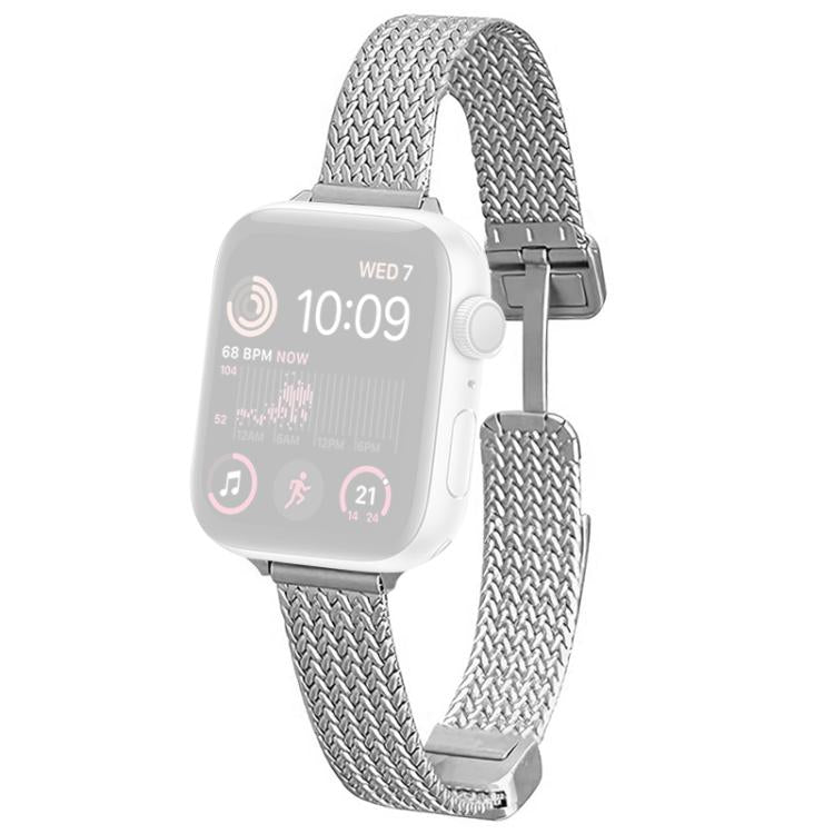 For Apple Watch 42 / 44 / 45 / 46 / 49mm xDfind Wheat Ear Magnetic Buckle Stainless Steel Watch Band