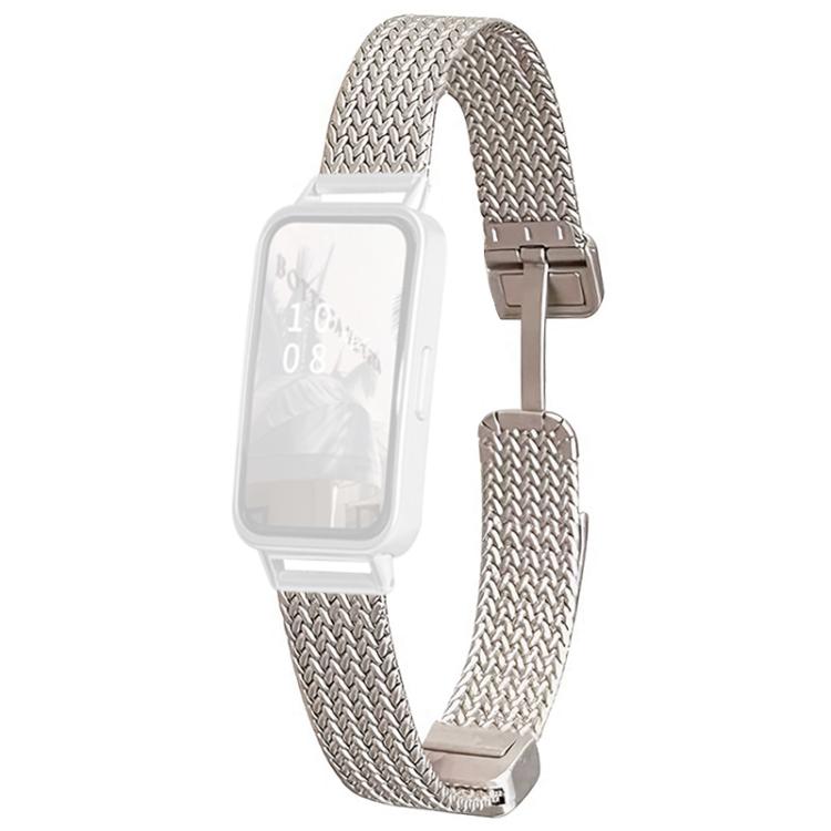 For Huawei Band 10 / 9 / 8 xDfind Wheat Ear Magnetic Buckle Stainless Steel Watch Band
