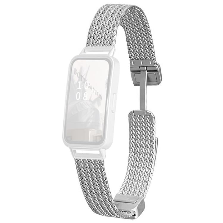 For Huawei Band 10 / 9 / 8 xDfind Wheat Ear Magnetic Buckle Stainless Steel Watch Band