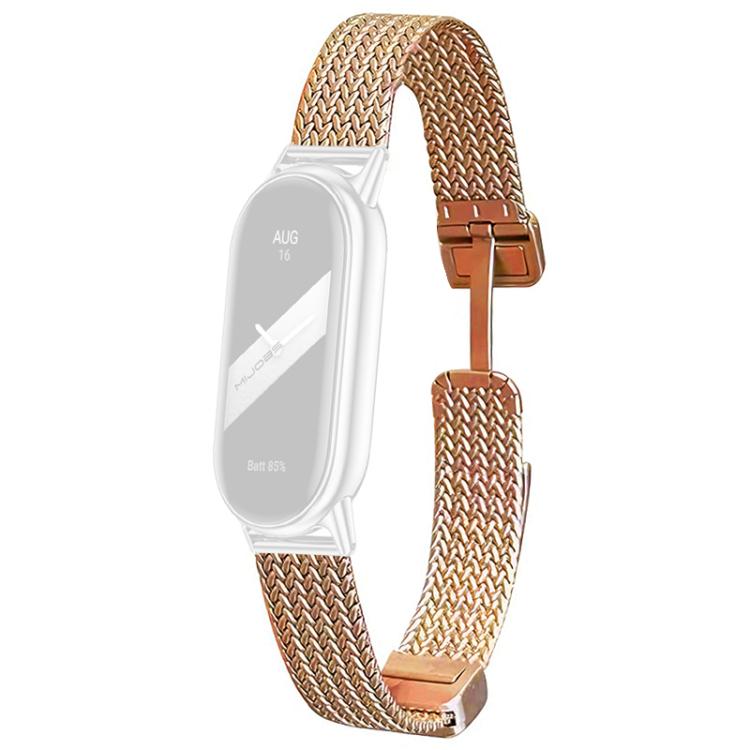 For Xiaomi Smart Band 10 / 9 / 8 NFC xDfind Wheat Ear Magnetic Buckle Stainless Steel Watch Band