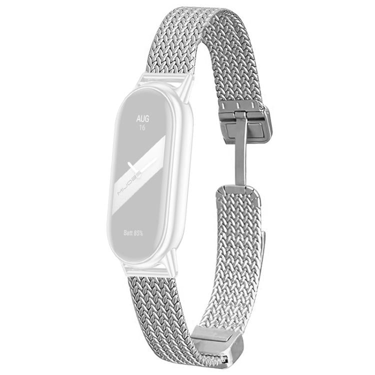 For Xiaomi Smart Band 10 / 9 / 8 NFC xDfind Wheat Ear Magnetic Buckle Stainless Steel Watch Band