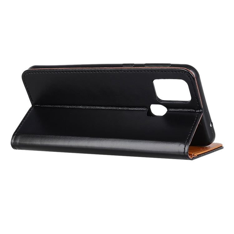 For OPPO Realme 7i 3-Color Pearl Texture Magnetic Buckle Horizontal Flip PU Leather Case with Card Slots & Wallet & Holder