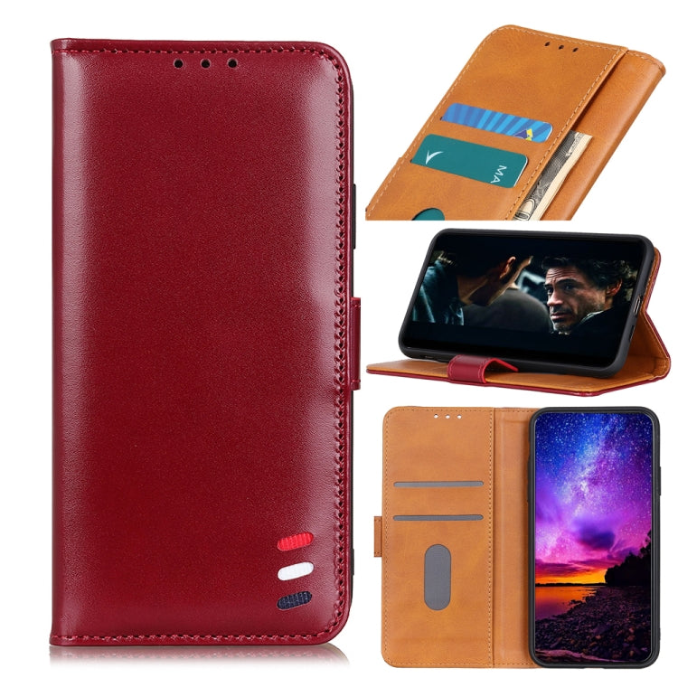 For OnePlus 8T 3-Color Pearl Texture Magnetic Buckle Horizontal Flip PU Leather Case with Card Slots & Wallet & Holder