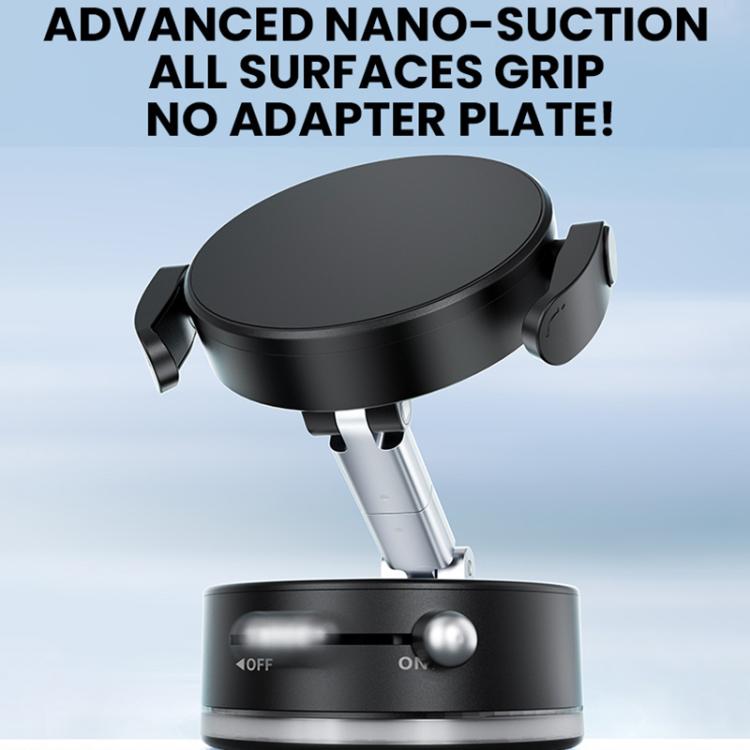 A9 Pro Foldable Clamp-type Nano Vacuum Magnetic 360-degree Rotation Car Phone Holder