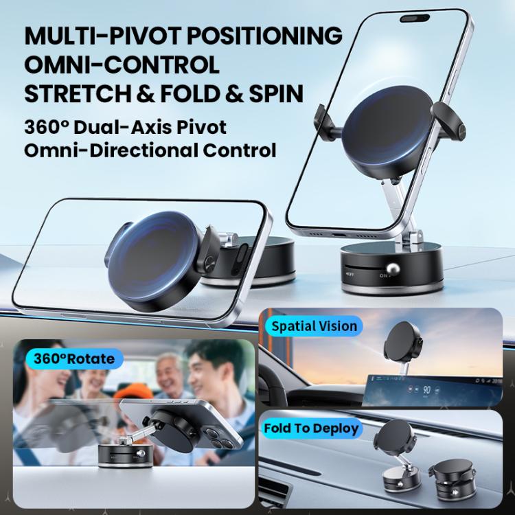 A9 Pro Foldable Clamp-type Nano Vacuum Magnetic 360-degree Rotation Car Phone Holder