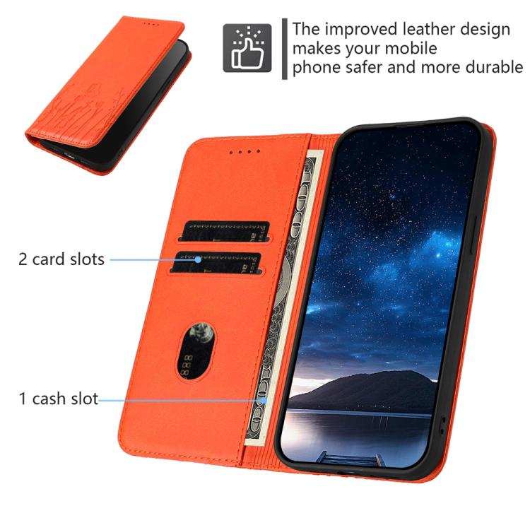 For OnePlus Ace 6 Tulips Butterfly Pattern Magnetic Vegan Leather Phone Case