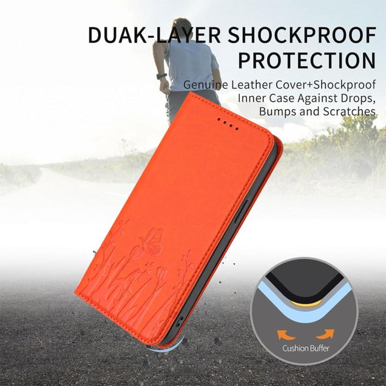 For ZTE Blade A75 4G Tulips Butterfly Pattern Magnetic Vegan Leather Phone Case
