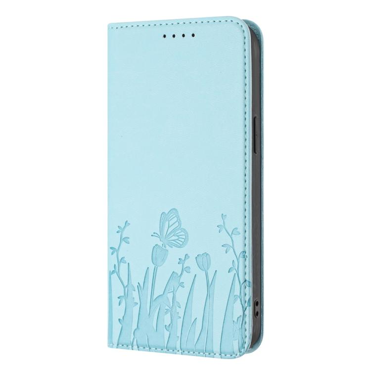 For ZTE Blade A73 4G / Blade V50 Smart Tulips Butterfly Pattern Magnetic Vegan Leather Phone Case