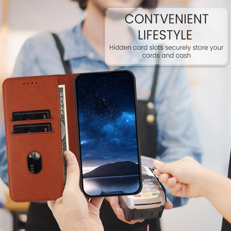 For ZTE Blade A52 2022 Tulips Butterfly Pattern Magnetic Vegan Leather Phone Case
