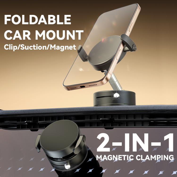 A9 Foldable Clamp-type Vacuum Magnetic 360-degree Rotation Car Phone Holder