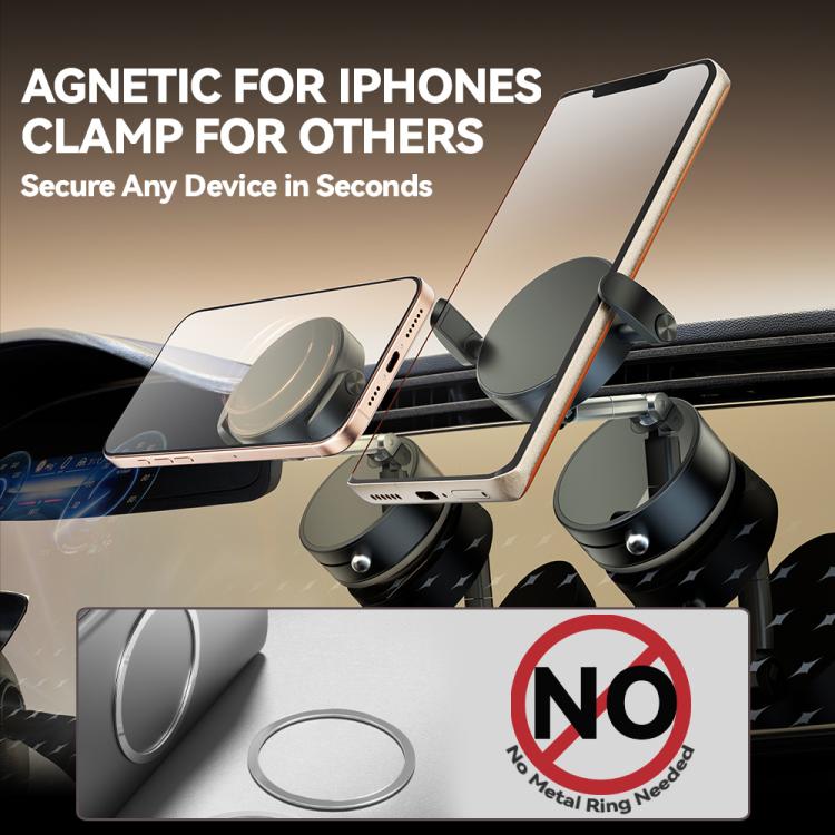 A9 Foldable Clamp-type Vacuum Magnetic 360-degree Rotation Car Phone Holder