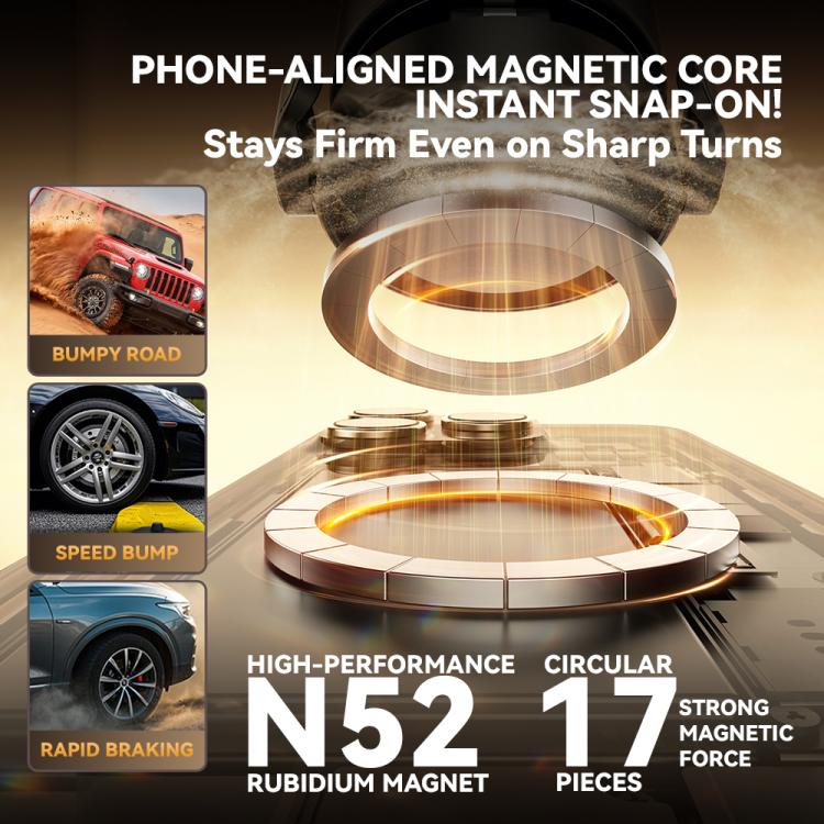 A9 Foldable Clamp-type Vacuum Magnetic 360-degree Rotation Car Phone Holder