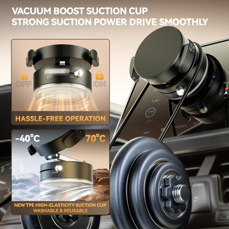 A9 Foldable Clamp-type Vacuum Magnetic 360-degree Rotation Car Phone Holder