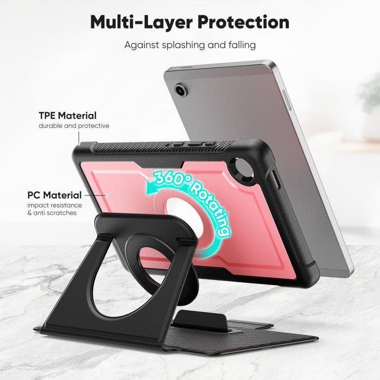 For Samsung Galaxy Tab A11 / A9 Honeycomb Magnetic Rotation Holder Leather Smart Tablet Case