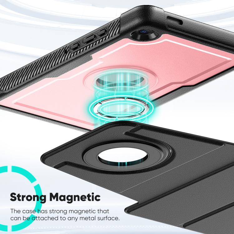 For Samsung Galaxy Tab A11 / A9 Honeycomb Magnetic Rotation Holder Leather Smart Tablet Case