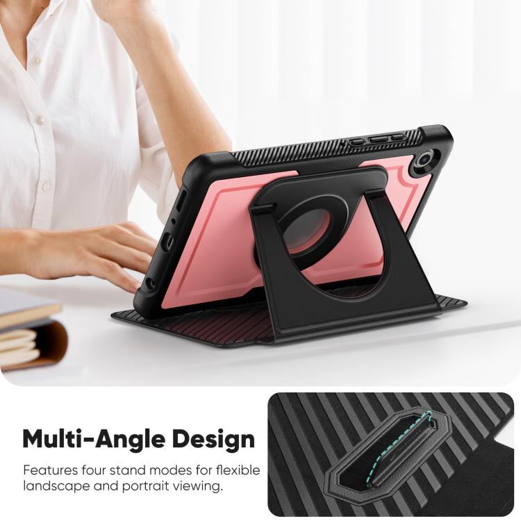 For Samsung Galaxy Tab A11 / A9 Honeycomb Magnetic Rotation Holder Leather Smart Tablet Case