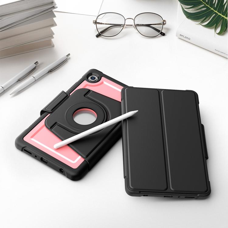 For Samsung Galaxy Tab A11 / A9 Honeycomb Magnetic Rotation Holder Leather Smart Tablet Case
